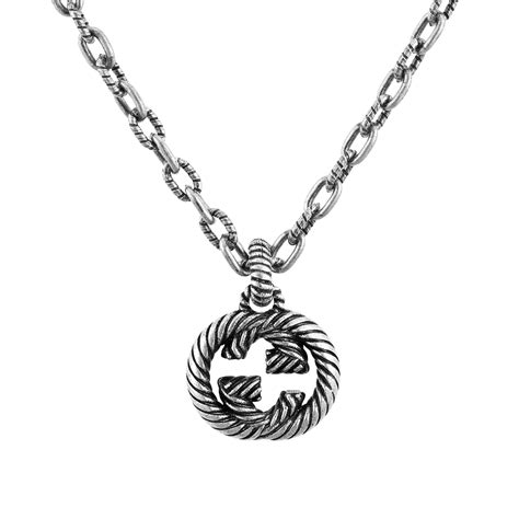 gucci interlocking g silver pendant